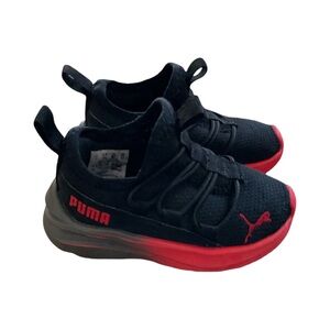 Puma Kids One4all Black and Red slip on Sneakers size 5c EUC  style 43248